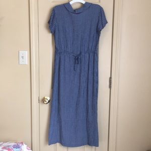 Blue Button-Up Maxi Dress